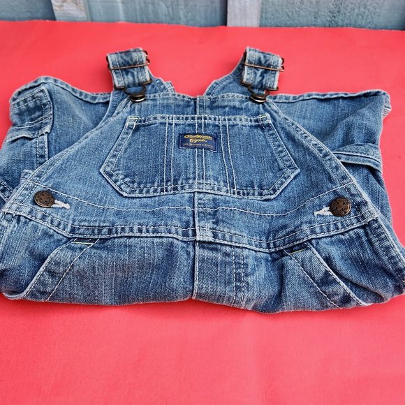 Oshkosh B'Gosh Denim Shortalls Unisex Size 3T - Picture 1 of 6